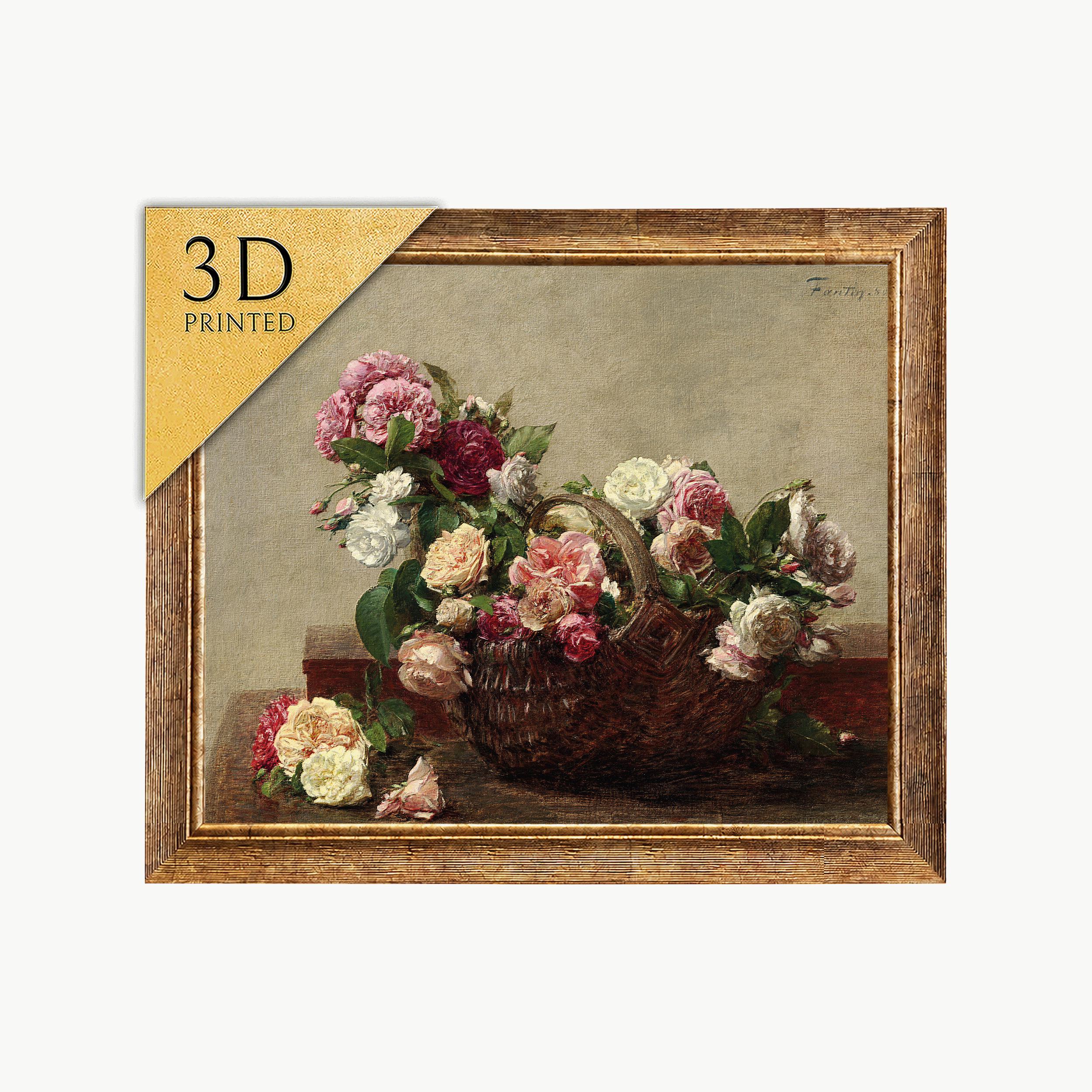 Henri Fantin-latour Rose Print: 3D Textured Floral Still Life - Etsy