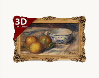 Renoir Lemons Still Life: 3D Textured Art Print
