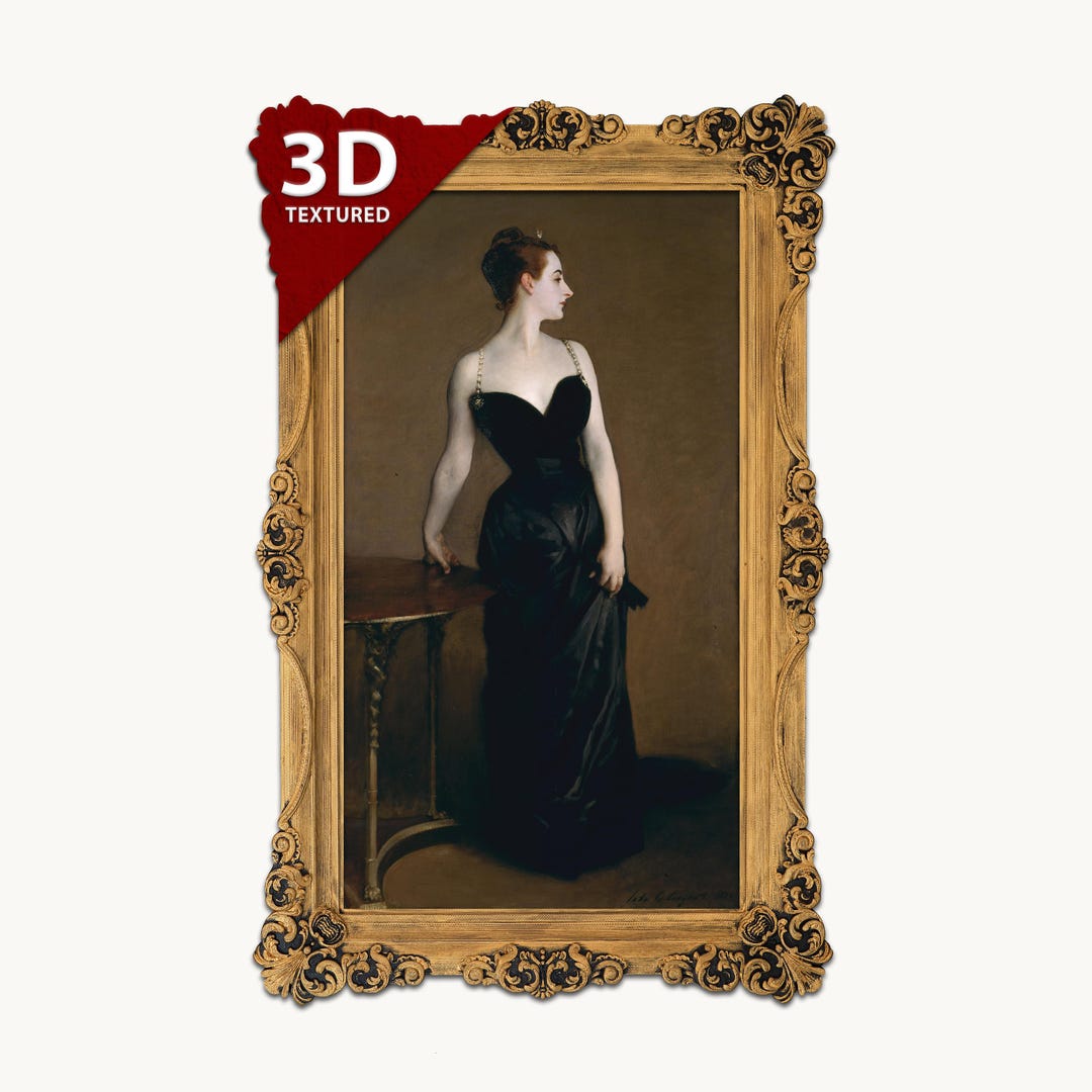 Madame X 3D Print: John Singer Sargent Textured Oil Painting