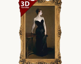 Madame X 3D Print: John Singer Sargent Textured Oil Painting