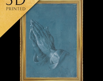 Praying Hands by Albrecht Dürer, 3d Printed with texture and brush strokes looks like original oil painting