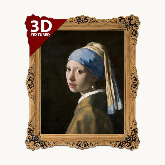 真珠の耳飾りの少女の版画：ヨハネス・フェルメールの3Dテクスチャ