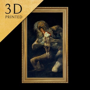 Saturno de Francisco de Goya, impreso en 3D con textura y pinceladas, parece una pintura al óleo original