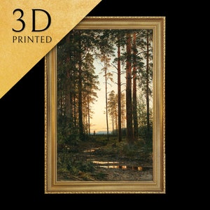 Twilight by Ivan Shishkin,3d Printed with texture and brush strokes looks like original oil painting.