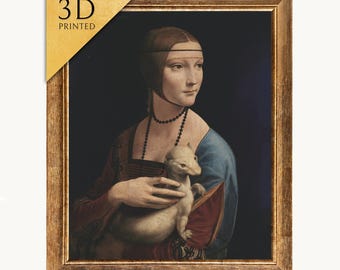 Da Vinci Lady with Ermine: 3D Textured Art Reproduction