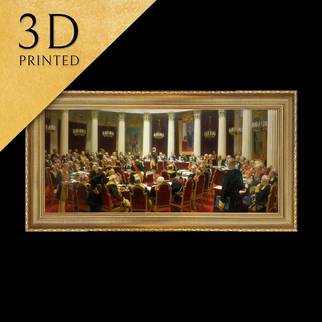 Ceremonial Sitting of the State Council by Ilya Repin, 3d Printed With