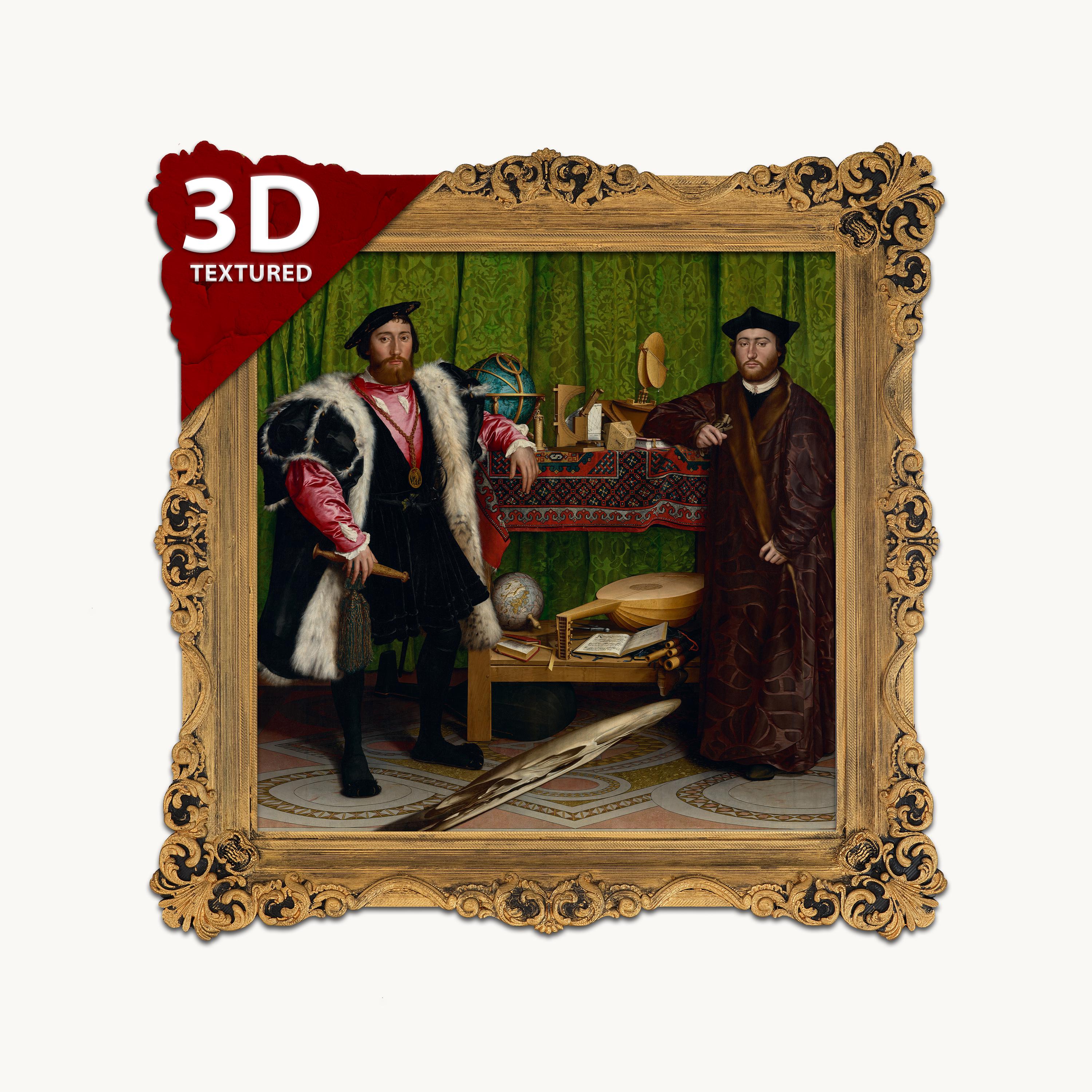 ハンス・ホルバイン作「大使たち」：3Dテクスチャプリント - Etsy 日本