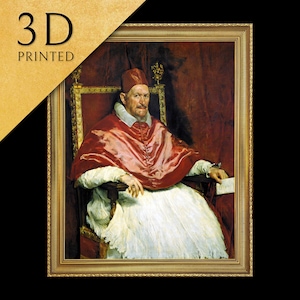 Retrato del Papa Inocencio X by Diego Velazquez, 3d Printed with texture and brush strokes looks like original oil painting