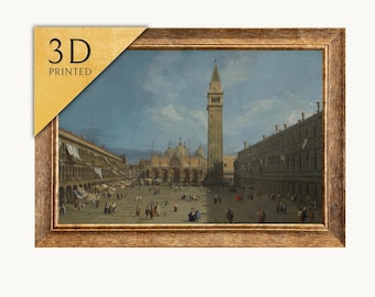 Canaletto Piazza San Marco 3D Print: Textured Venice Art