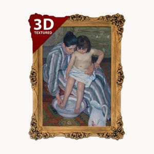 Mary Cassatt - The Child's Bath - 3D Textured Print