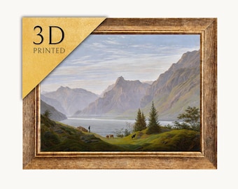 Caspar David Friedrich: Mountain Lake Landscape 3D Print