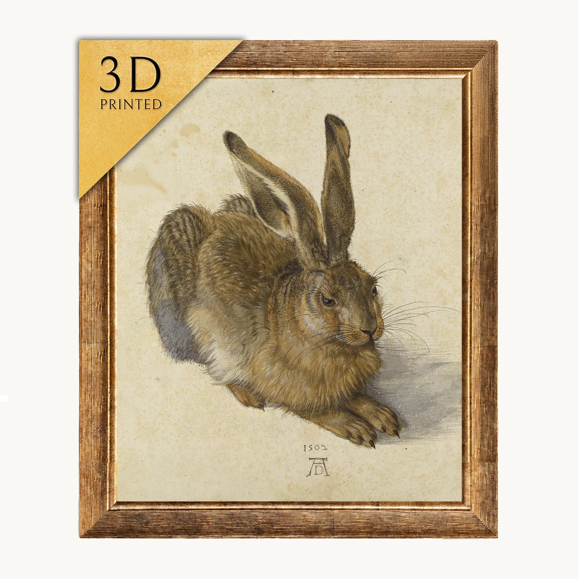 アルブレヒト・デューラー作「若い野ウサギ」3Dプリント：質感のある