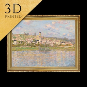 Vetheuil by Claude Monet , 3d Printed with texture and brush strokes looks like original oil painting.