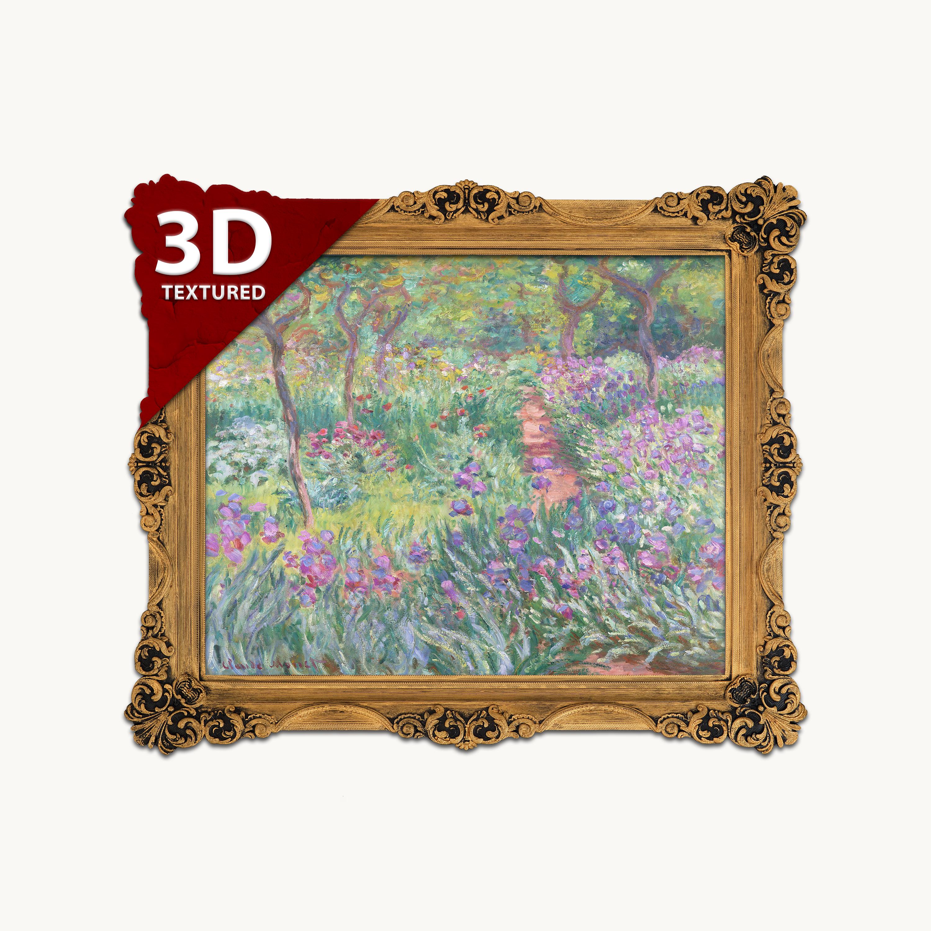 Monet Irises Garden 3D Print: Textured Impressionist Art - Etsy 日本