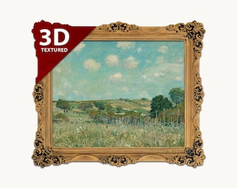 Alfred Sisley Meadow 3D Print: Textured Impressionist Art - Etsy 日本