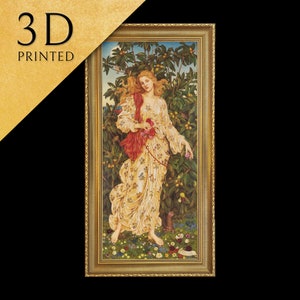 Flora van Evelyn De Morgan, 3D-bedrukt met textuur en penseelstreken lijkt op origineel olieverfschilderij.