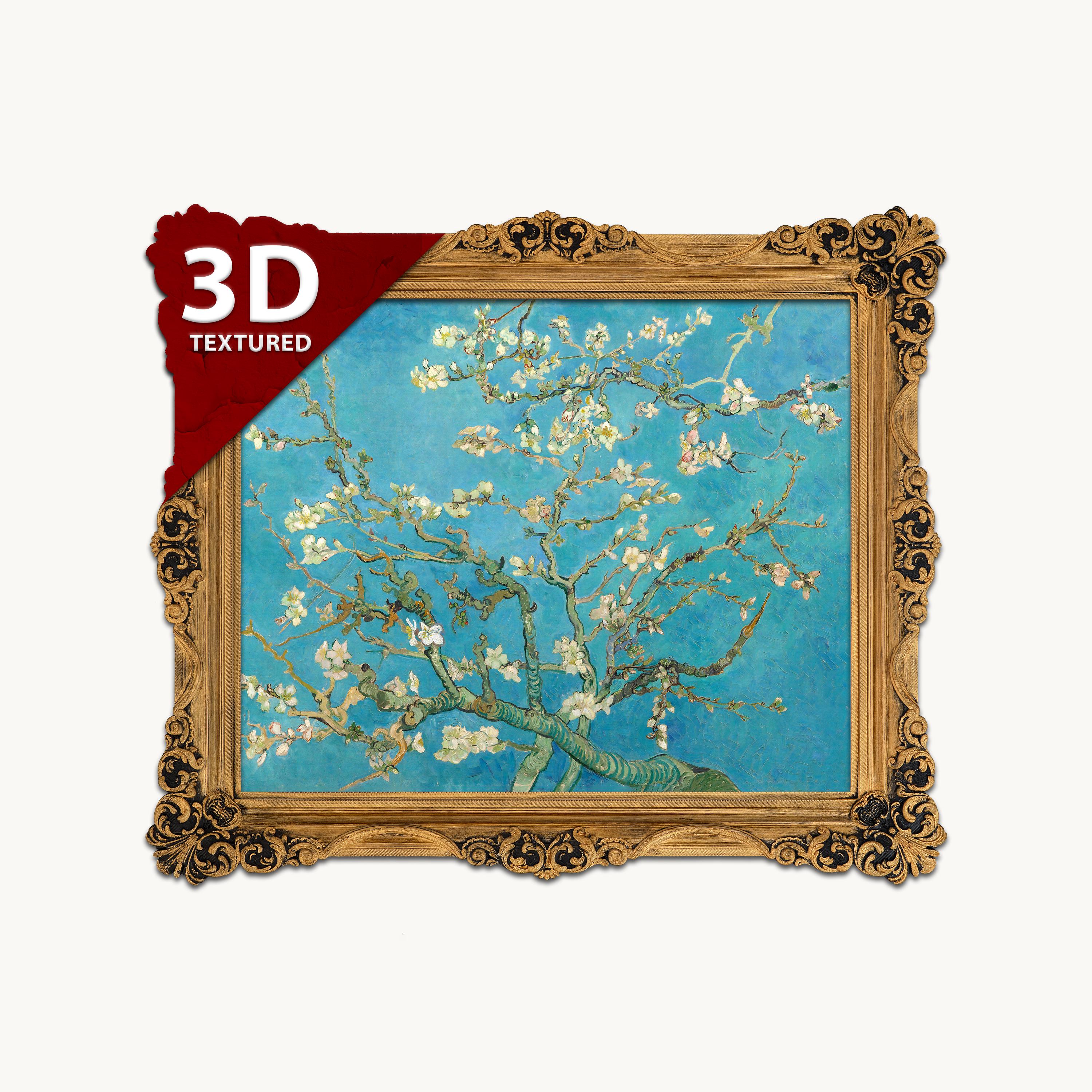 Van Gogh Almond Blossom 3D Print: Textured Oil Painting