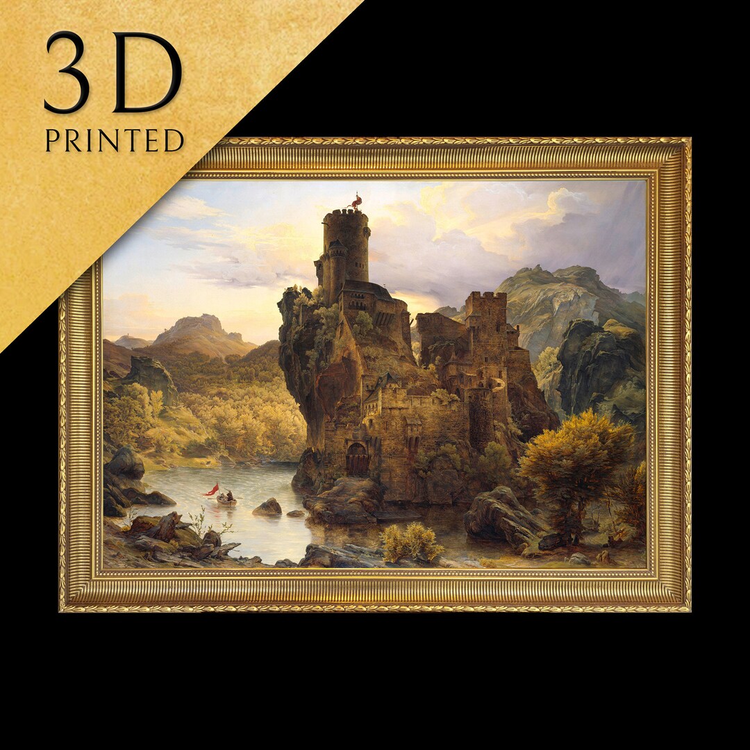 Ritterburg Castle Print by Karl Friedrich Lessing: 3D Textured Oil ...