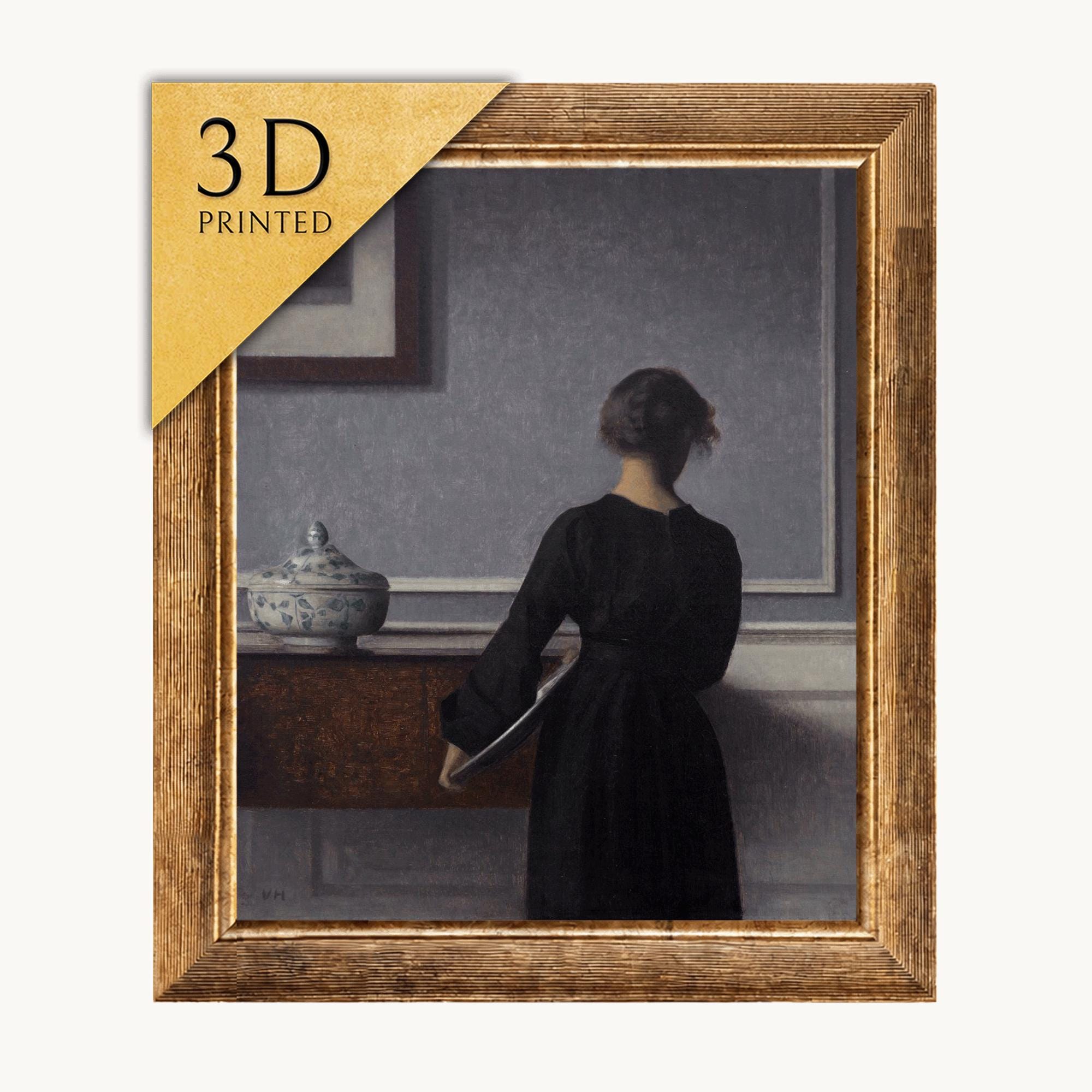 Vilhelm Hammershoi 3D Print: Young Woman Interior Art - Etsy Denmark