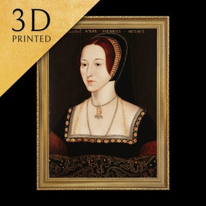 Anne Boleyn  by Anonymous, 3d Printed with texture and brush strokes looks like original oil painting
