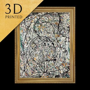 Jackson Pollock Watery Paths 3D Textured Print: Abstract Expressionism
