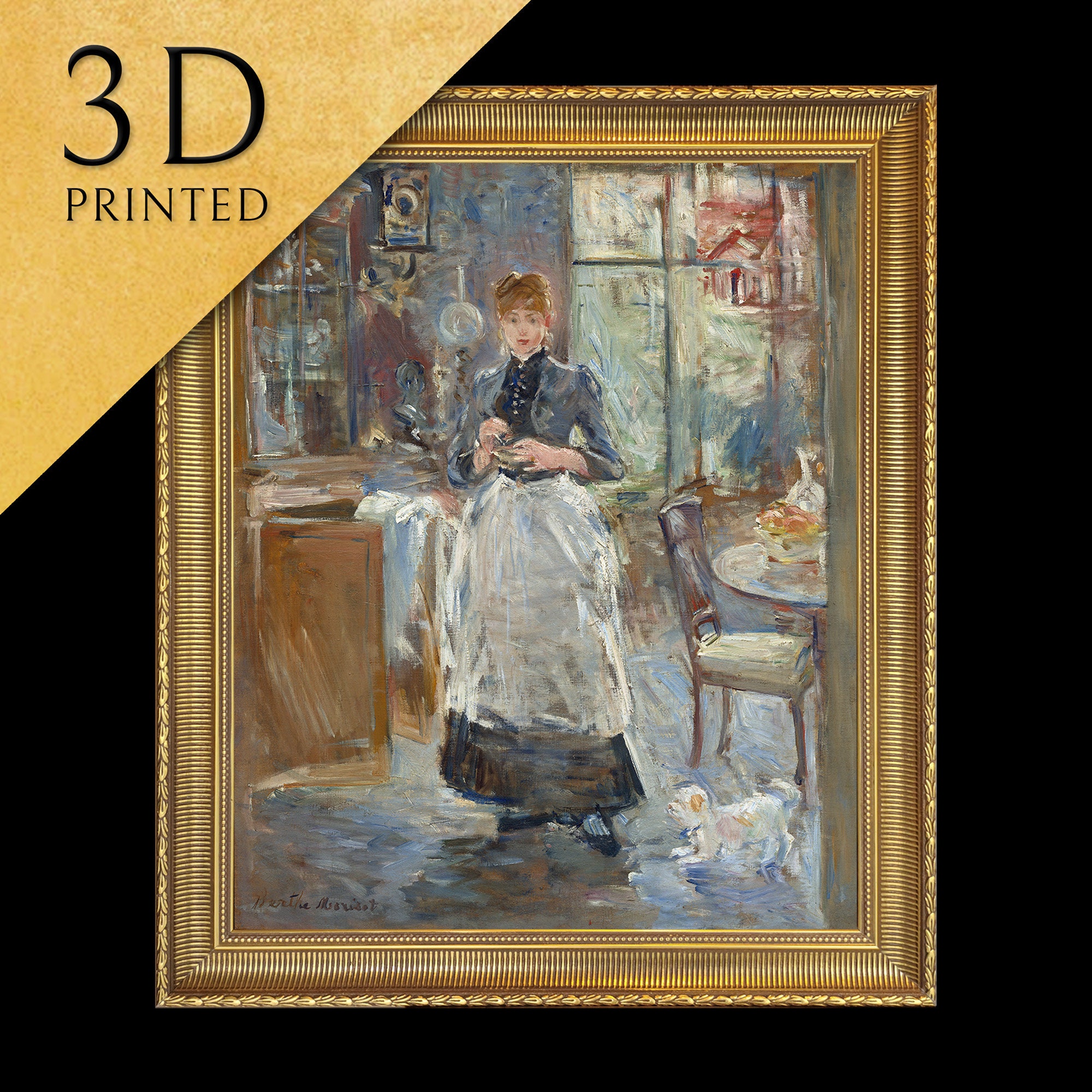 ベルト・モリゾ「ダイニングルームにて」3Dプリント油絵レプリカ