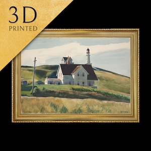 Edward Hopper Print: Hill and Houses, Cape Elizabeth, 3D Textured Art
