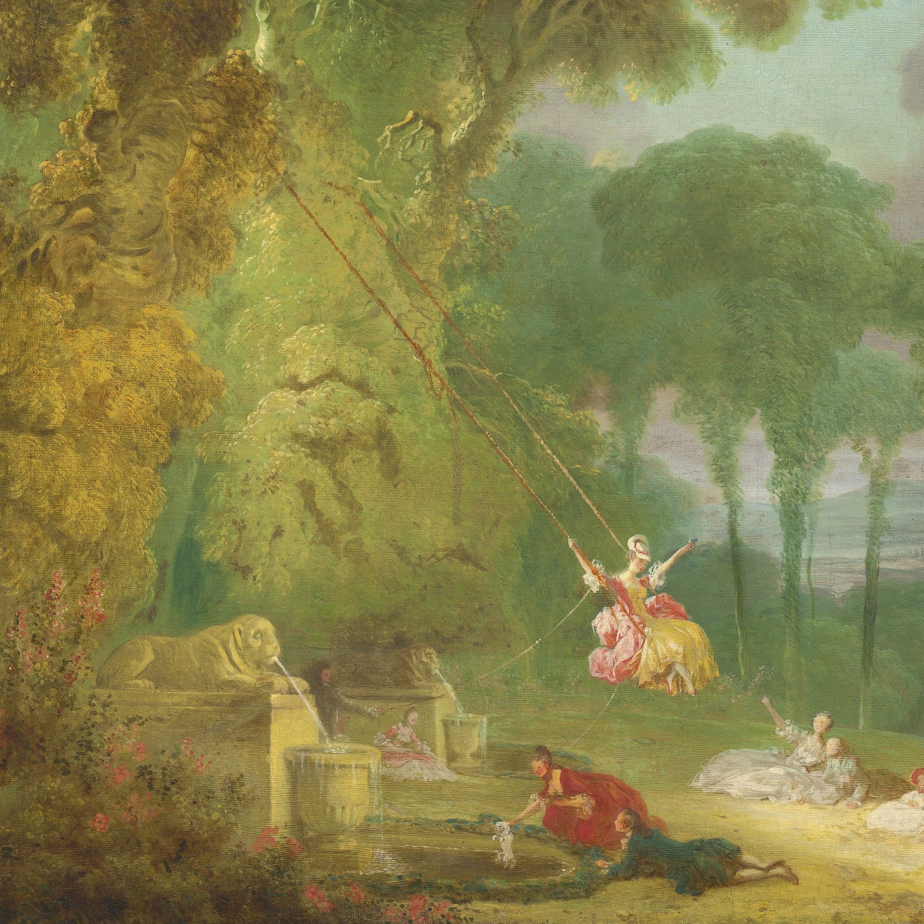 フラゴナールの「ブランコ」：3Dテクスチャーアート複製 - Etsy 日本