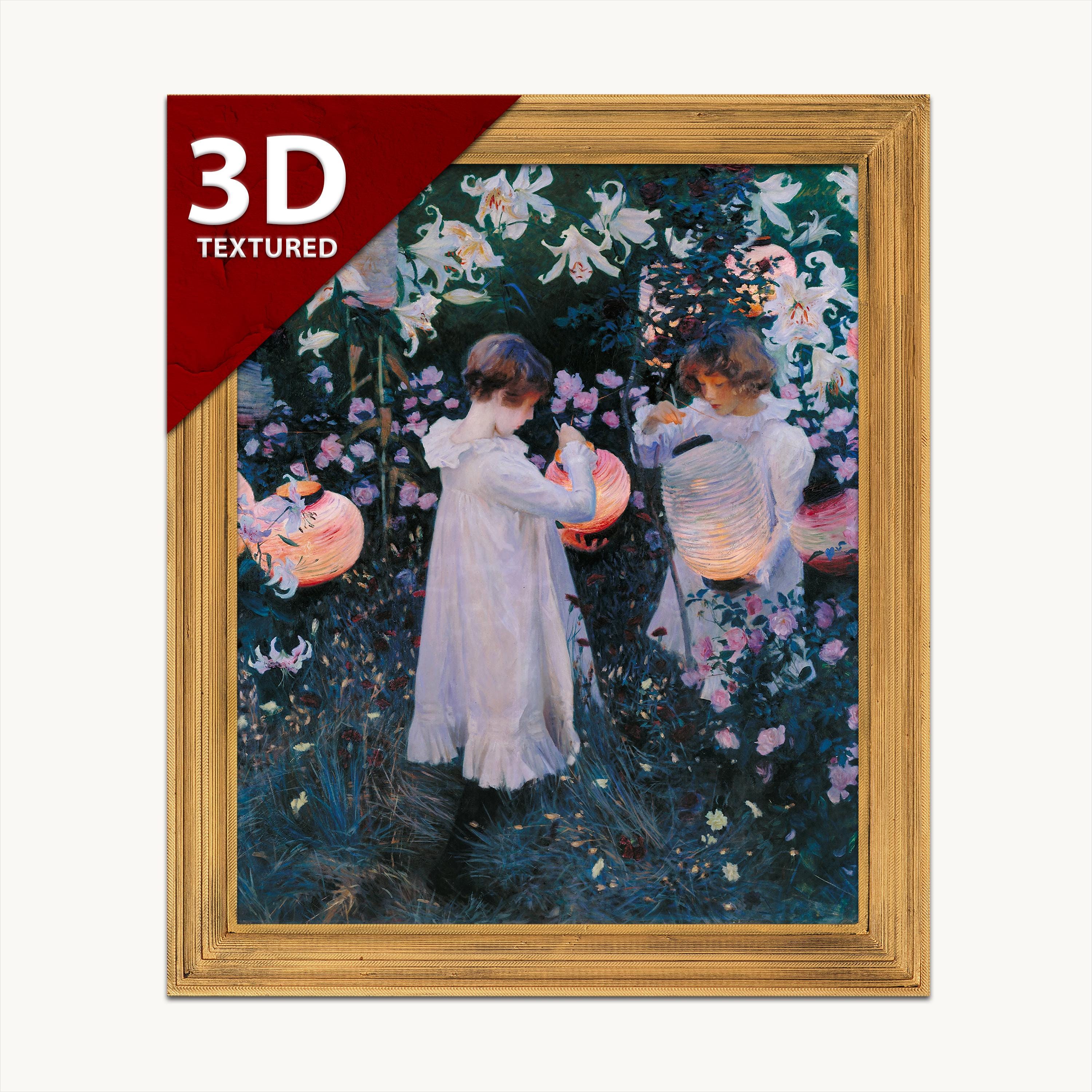 Carnation, Lily, Rose 3D Print: John Singer Sargent Textured Oil