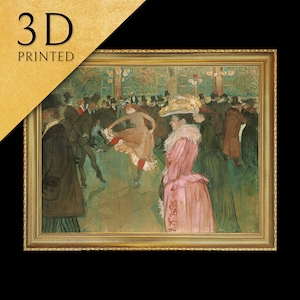 Lautrec en el Moulin Rouge de Henri de Toulouse, impreso en 3D con textura y pinceladas parece una pintura al óleo original