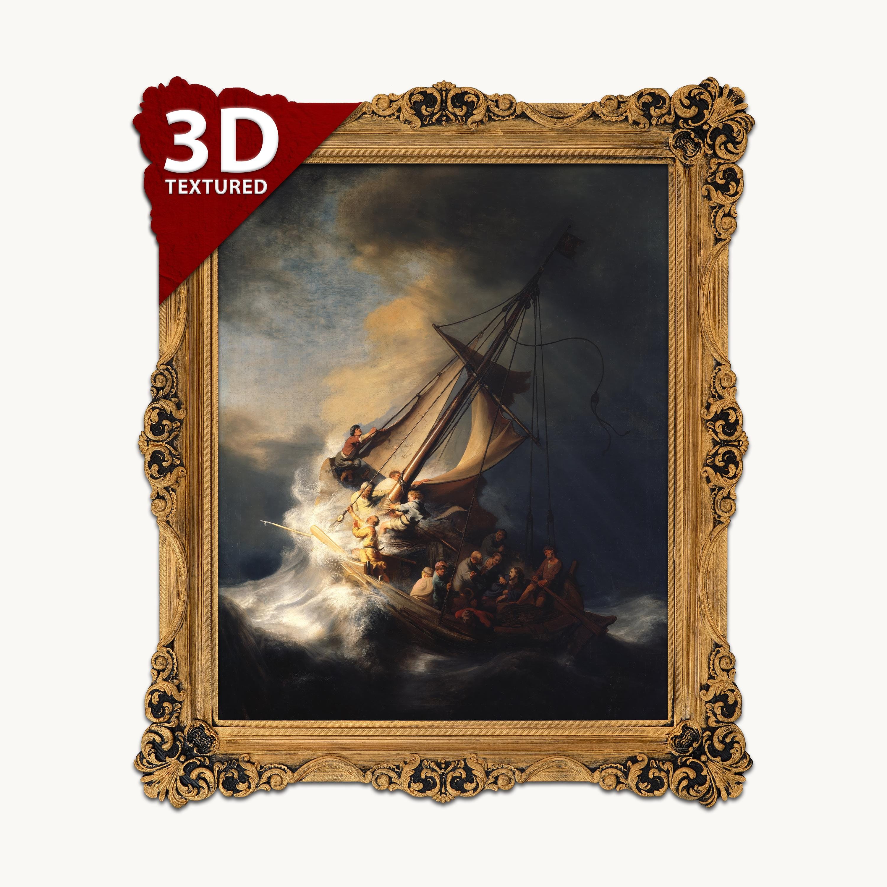 Rembrandt: the Storm on the Sea of Galilee - 3D Textured Print - Etsy