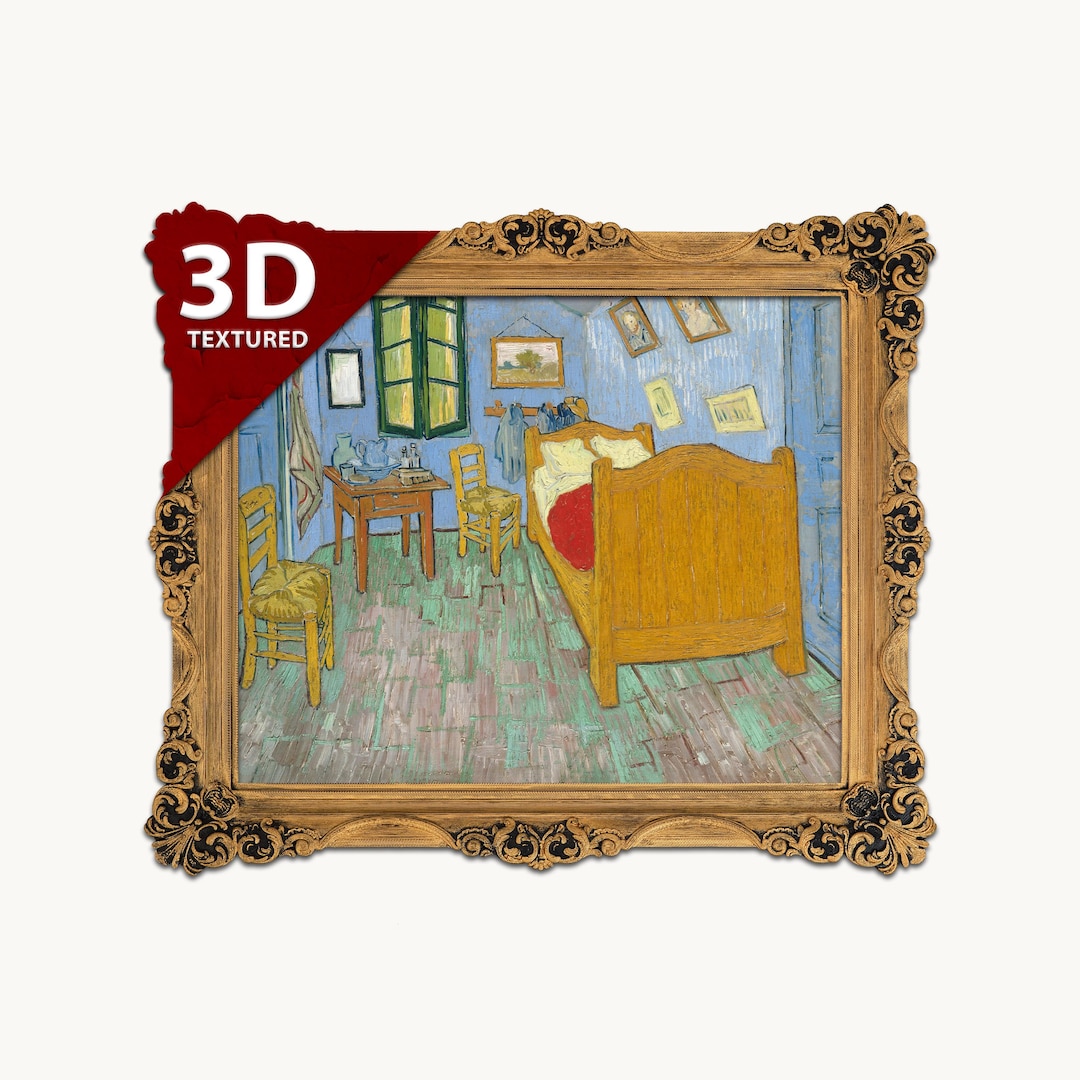 ゴッホの寝室の3Dプリント：質感のある油絵の複製 - Etsy 日本