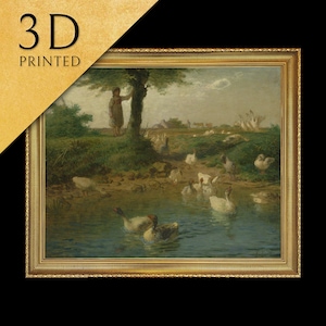 The Goosegirl by Jean François Millet, 3d Printed with texture and brush strokes looks like original oil painting.