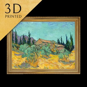 Van Gogh Olive Trees Painting: Textured 3D Print