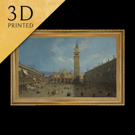 Canaletto Piazza San Marco 3D Print: Textured Venice Art