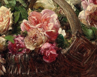Henri Fantin-latour Rose Print: 3D Textured Floral Still Life - Etsy