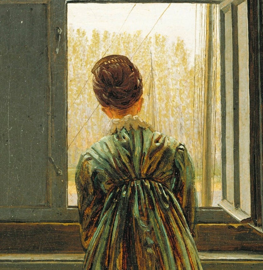 カスパー・ダーヴィト・フリードリヒ - 窓辺の女：3Dテクスチャ