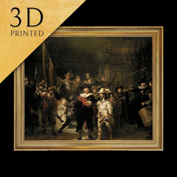 レンブラント作「夜警」3Dプリント：質感のある油絵の複製 - Etsy 日本