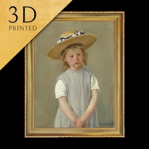 Child in a Straw Hat - by Mary Cassatt, 3d Printed with texture and brush strokes looks like original oil painting.