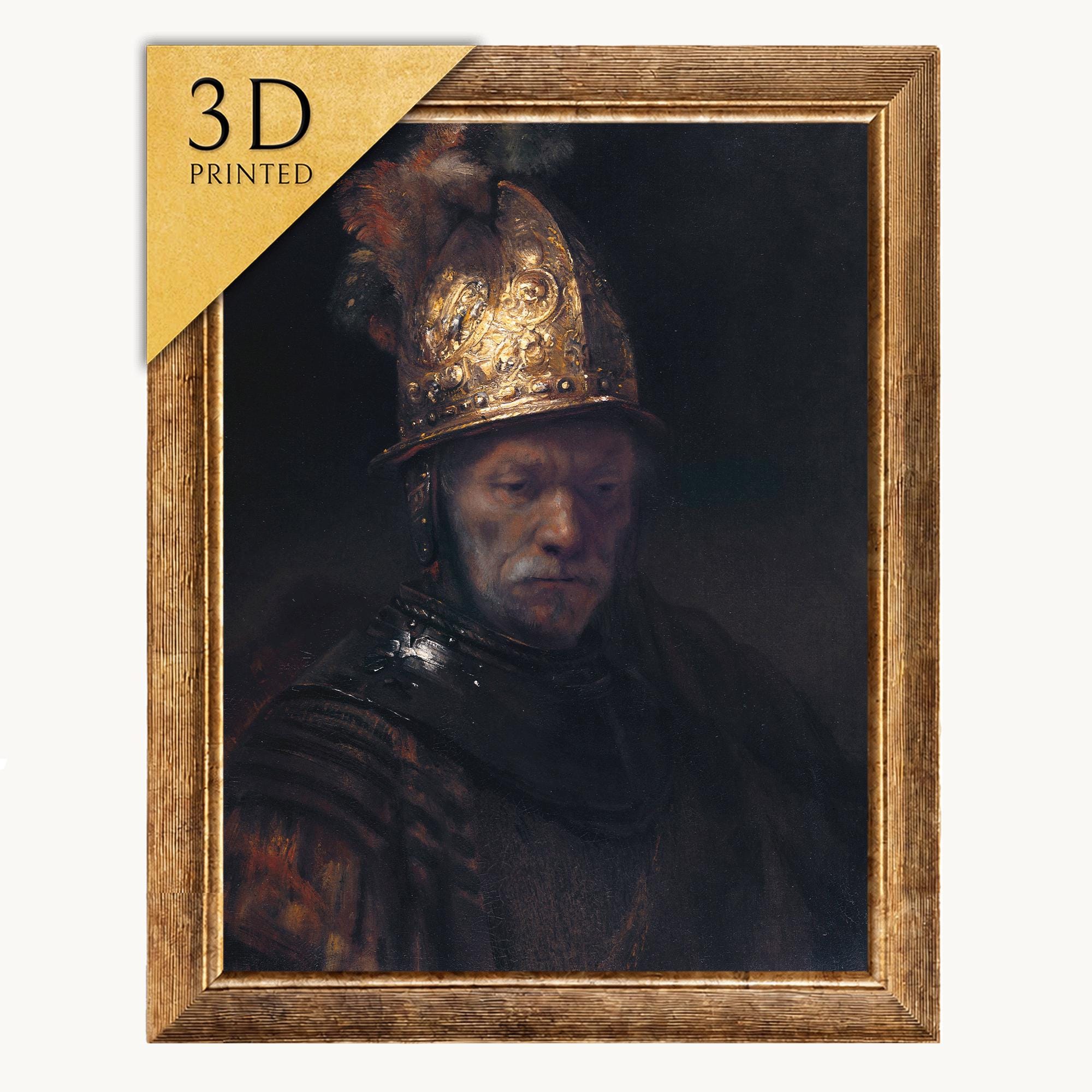 Rembrandt - the Man With the Golden Helmet - 3D Printed Art - Etsy