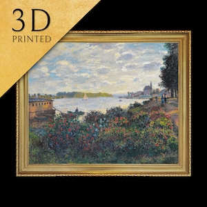 La Seine A Argenteuil von Claude Monet, 3D Gedruckt mit Textur und Pinselstrichen sieht aus wie original Ölgemälde.