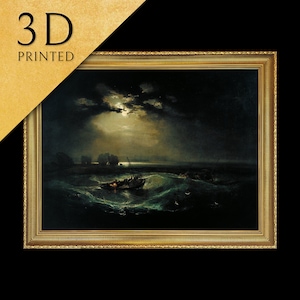 Fishermen at Sea  by J.M.W Turner, 3d Printed with texture and brush strokes looks like original oil painting.