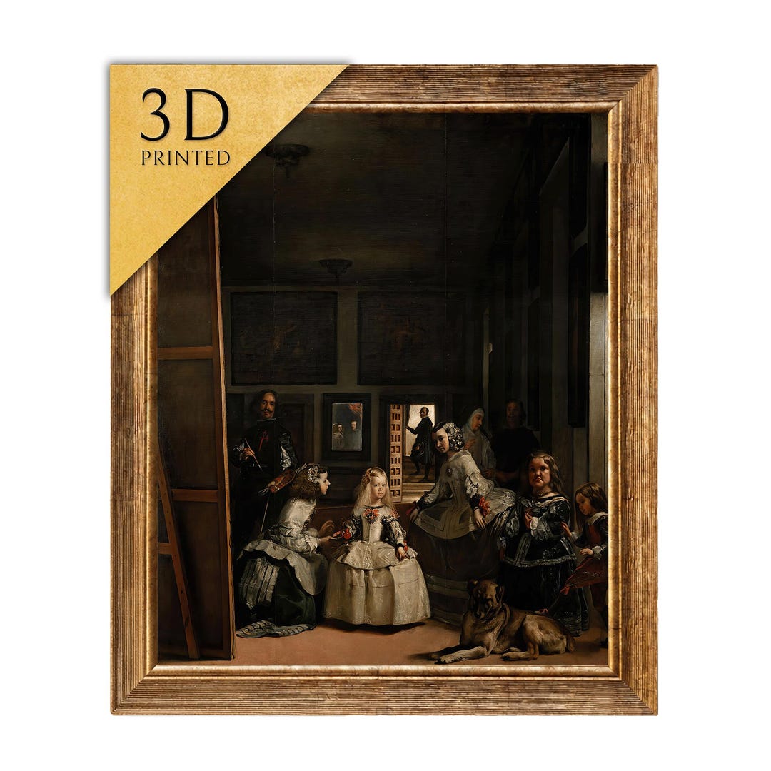 Las Meninas 3D Print: Diego Velázquez Textured Oil Painting