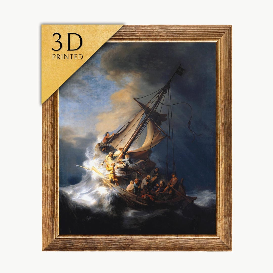レンブラント：ガリラヤ湖の嵐 - 3Dテクスチャプリント - Etsy 日本