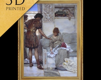 Lawrence Alma Tadema 3D Print: A Silent Greeting, Textured Oil Painting Replica