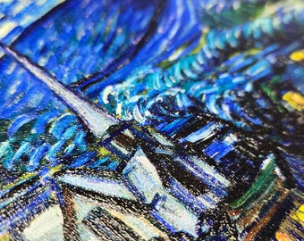 3D Printed Van Gogh Starry Night: Textured Brushstroke Art - Etsy