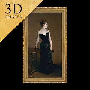 Madame X Madame Pierre Gautreau by John Singer Sargent, 3d Printed with texture and brush strokes looks like original oil painting.