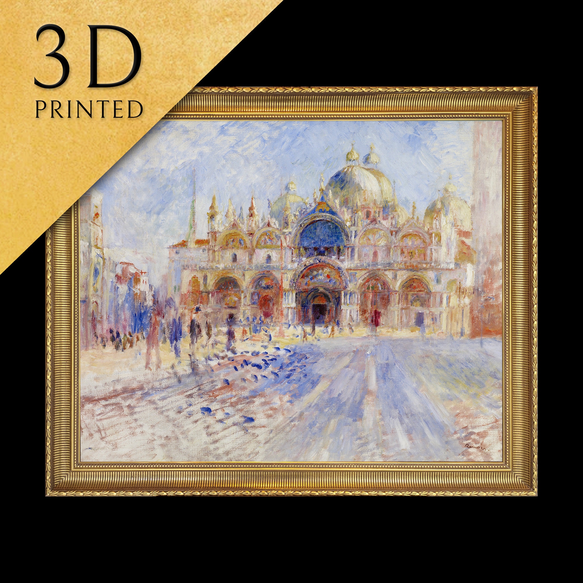 Renoir - Piazza San Marco, Venice: 3D Textured Print - Etsy