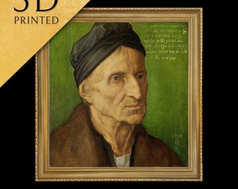 Portrait of Michael Wolgemut by Albrecht Dürer, 3d Printed with texture and brush strokes looks like original oil painting