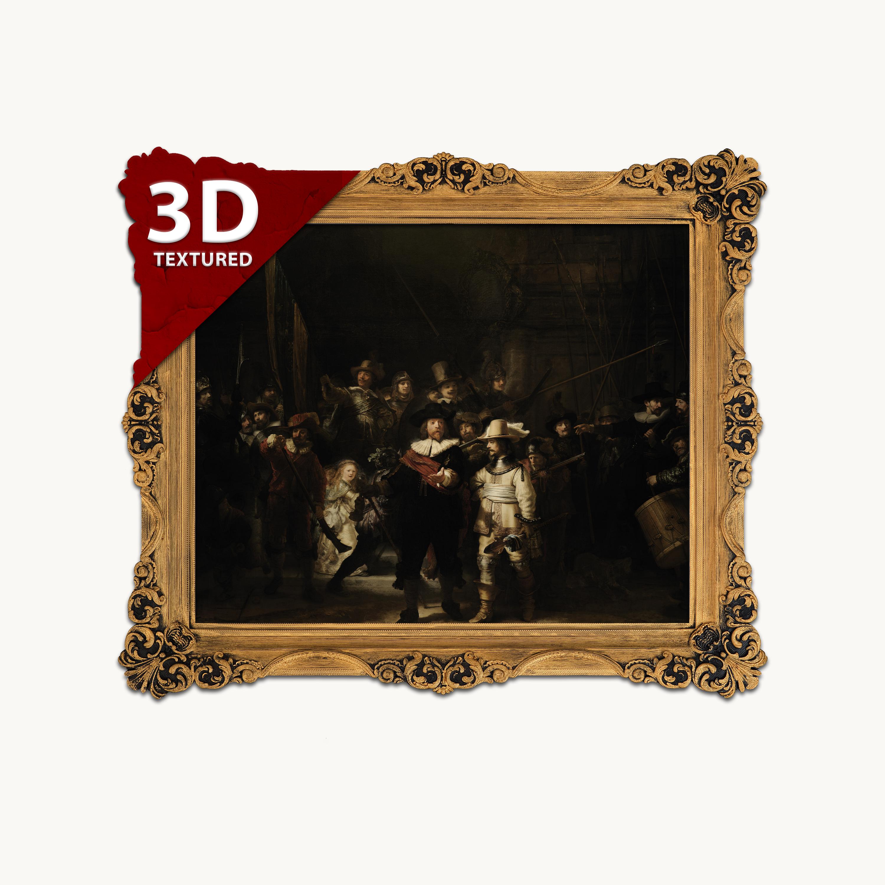 レンブラント作「夜警」3Dプリント：質感のある油絵の複製 - Etsy 日本